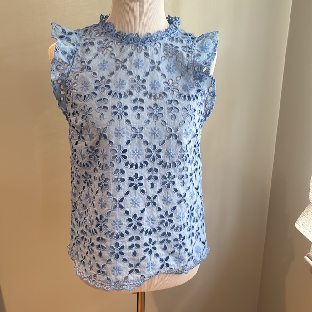 J Crew eye-lit top with removable cami